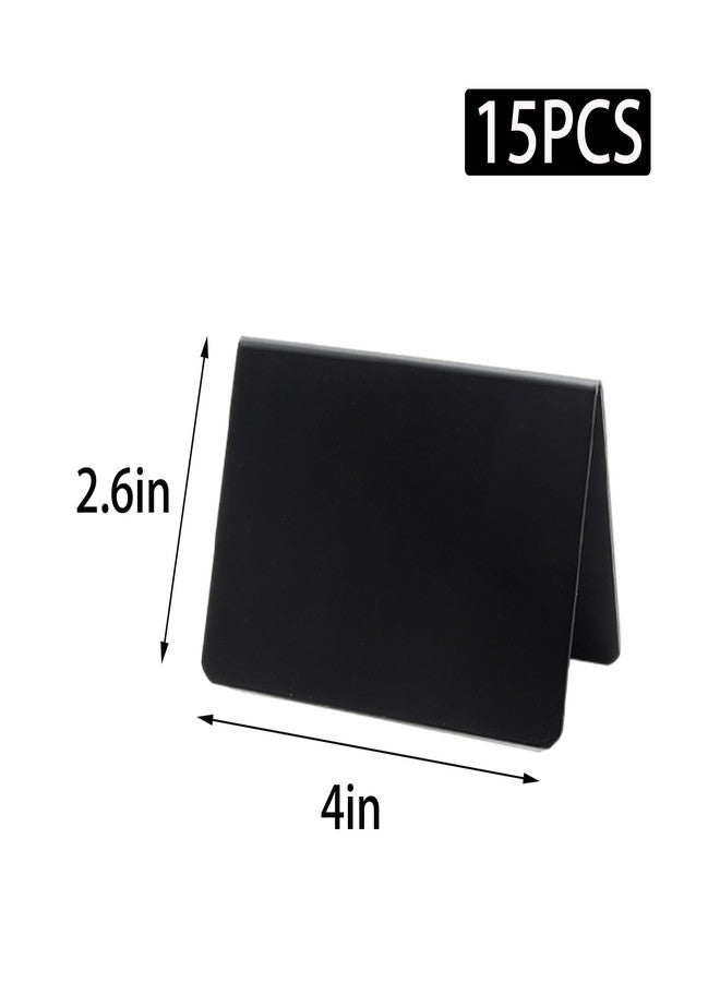 مجموعة ويندونك من 15 لافتة صغيرة للسبورة لحفلات البوفيه، لافتات طاولة قابلة لإعادة الاستخدام مقاس 4 × 3 بوصات مع قلم سبورة وقطعة قماش للمسح، ملصقات طعام للطاولة لحفلات الزفاف والمخبوزات (نمط V) - Image 2